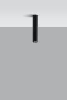 Aufbauleuchte Schwarz Ø6cm H:30cm GU10 Metall LUTATIA