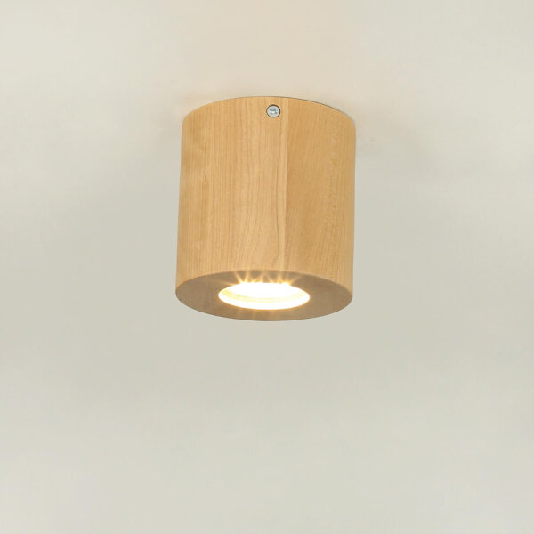 Deckenlampe Holz Ø10cm klein rund GU10 Modern