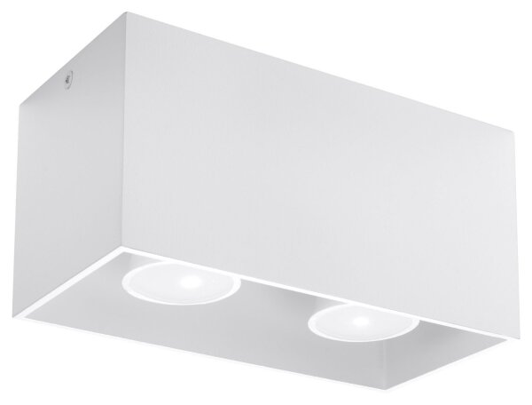 Stylische Deckenleuchte GEO Weiß Aluminium eckig