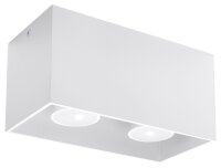 Stylische Deckenleuchte GEO Wei&szlig; Aluminium eckig