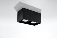 Schwarze Deckenleuchte GEO B:20cm Aluminium eckig