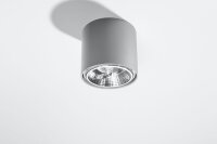 Grauer Deckenspot JASMYNN Ø12cm GU10 Metall Flur