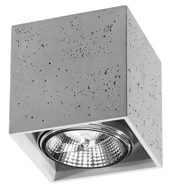 Eckiger Deckenspot Beton GU10 klein Wohnzimmer Flur