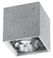Eckiger Deckenspot Beton GU10 klein Wohnzimmer Flur