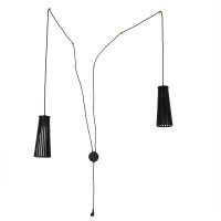 Wandlampe mit Schalter Holz Schwarz 2-flmg Dover
