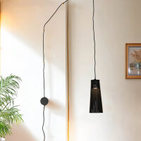 Flexible Wandlampe mit Stecker &amp; Schalter Schwarz