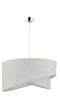 H&auml;ngelampe Grau &Oslash;45cm Stoff rund Modern Design