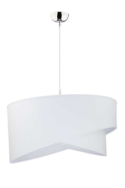 Weiße Hängeleuchte Stoff rund Ø45cm Modern
