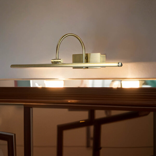 LED Bilderleuchte in Messing Antik 12W Jugendstil