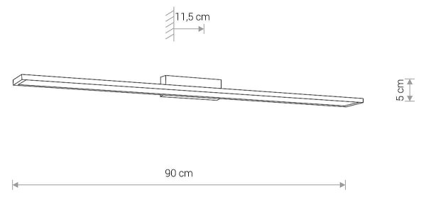 LED Wandspot Metall blendarm IP44 430lm 90cm lang