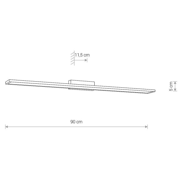 LED Wandspot Metall blendarm IP44 430lm 90cm lang