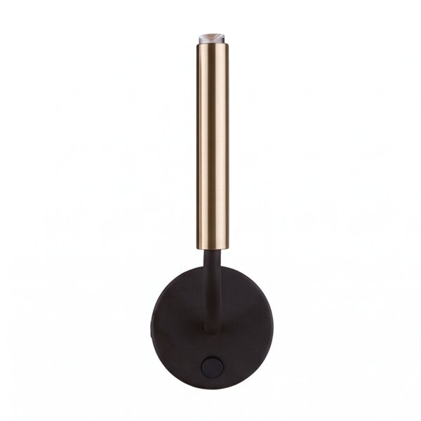 Schwarze Wandlampe mit Schalter G9 Echt-Messing