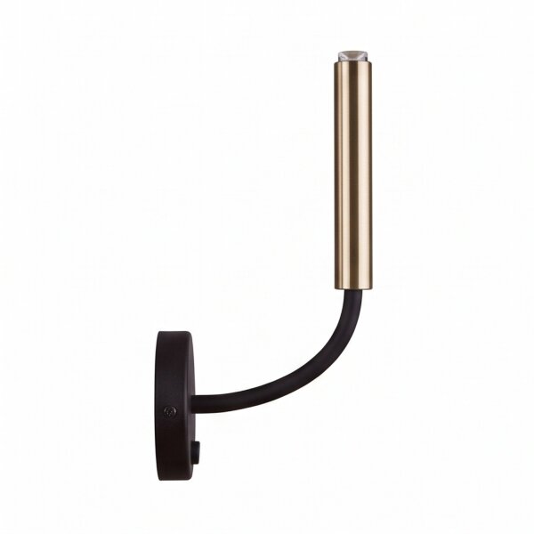 Schwarze Wandlampe mit Schalter G9 Echt-Messing