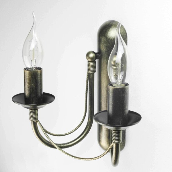 Wandlampe E14 Metall Rustikal 2-flammig ARES
