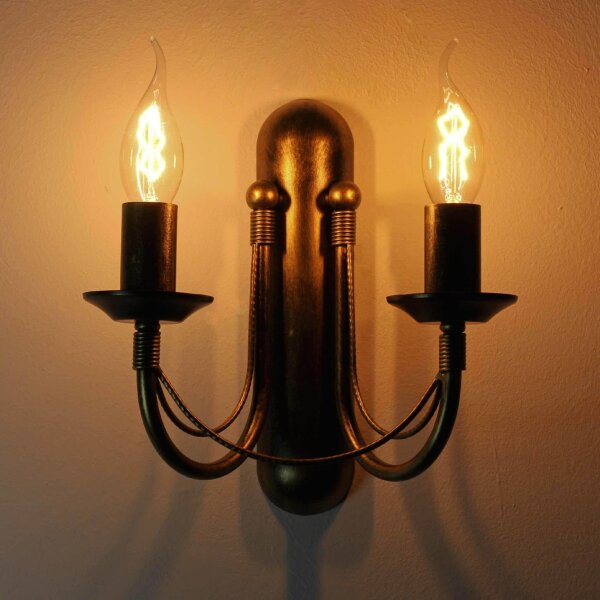 Wandlampe E14 Metall Rustikal 2-flammig ARES