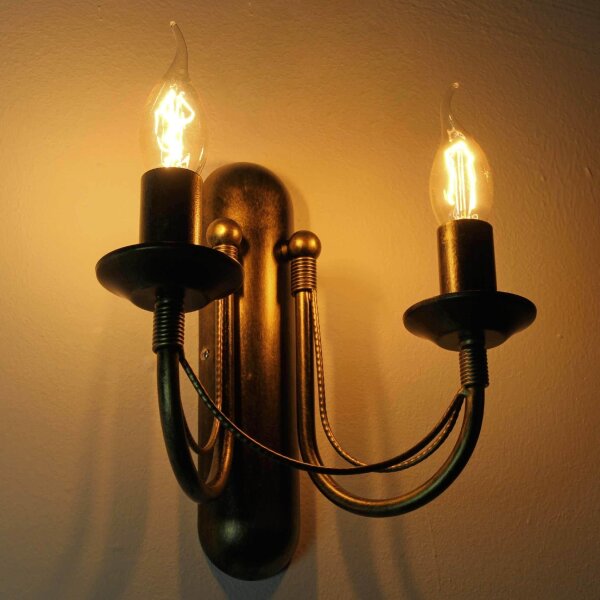 Wandlampe E14 Metall Rustikal 2-flammig ARES