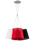 H&auml;ngeleuchte Modern Rot Wei&szlig; Schwarz Stoff ERIKA