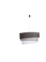 Design H&auml;ngelampe Stoff Schirm Grau FELICITA