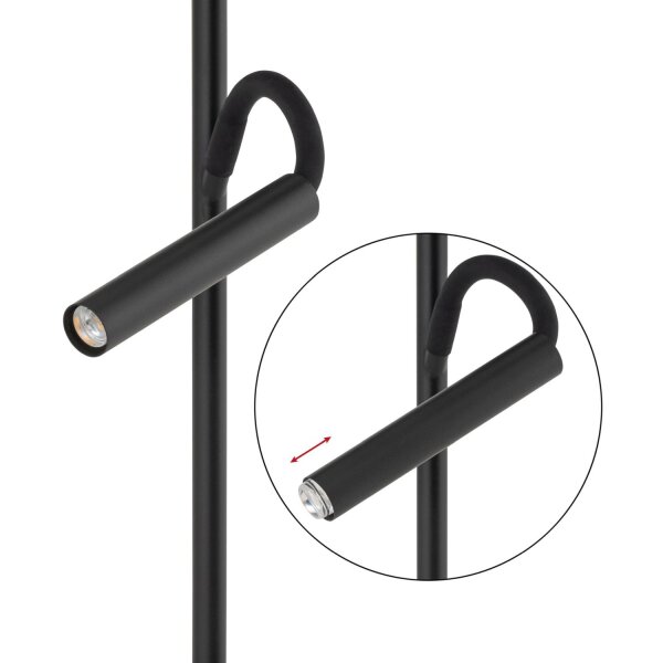 Stehleuchte mit Lesearm 168 cm E27 + G9 Stoff Metall