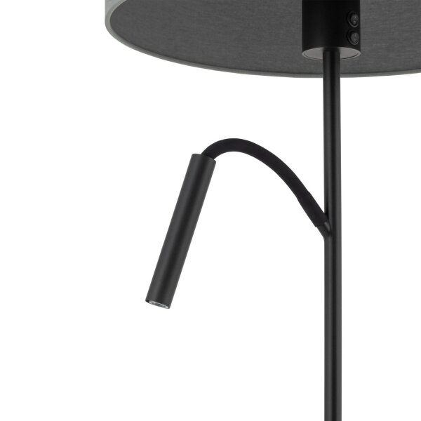 Stehleuchte mit Lesearm 168 cm E27 + G9 Stoff Metall