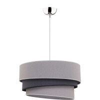 Graue Hängelampe Stoff rund Ø45cm Modern...