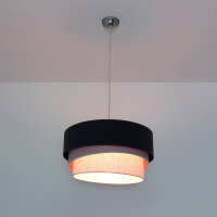 Graue Pendelleuchte Stoff Ø45cm modernes Design