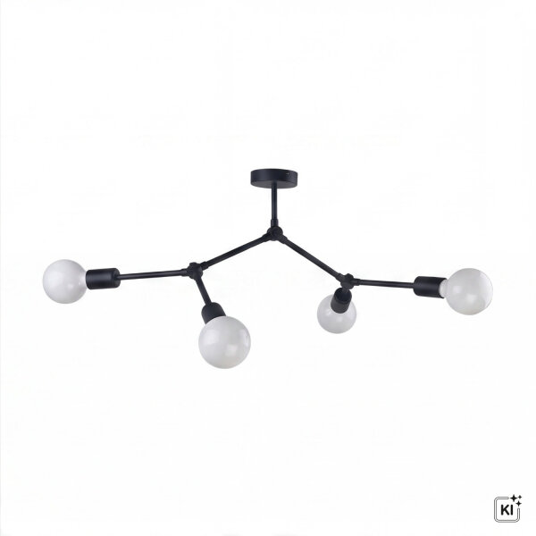 Deckenleuchte Schwarz 4xE27 Wohnzimmer Lampe AARON