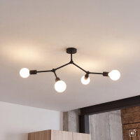 Deckenleuchte Schwarz 4xE27 Wohnzimmer Lampe AARON