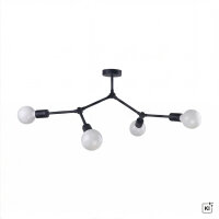 Deckenleuchte Schwarz 4xE27 Wohnzimmer Lampe AARON