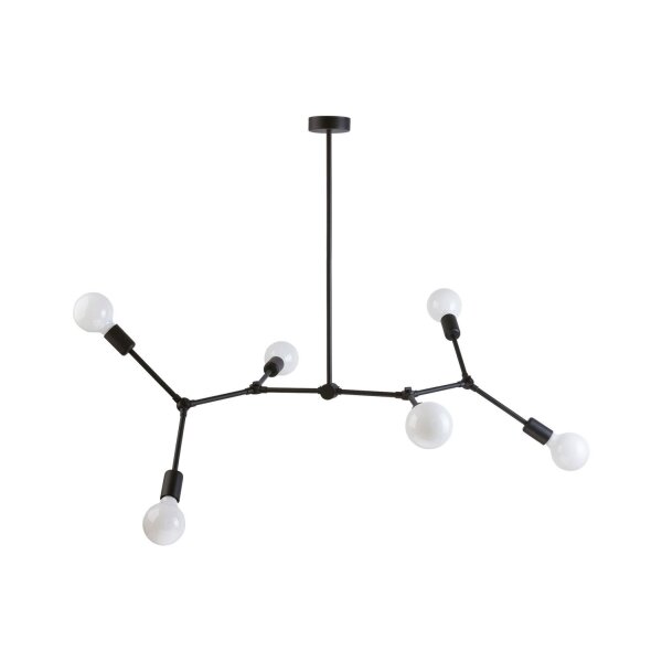 Schwarze Deckenleuchte 6-flmg Esstisch Lampe AARON