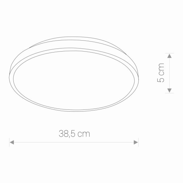 Runde LED Deckenleuchte Schwarz Ø38,5cm IP44 22W