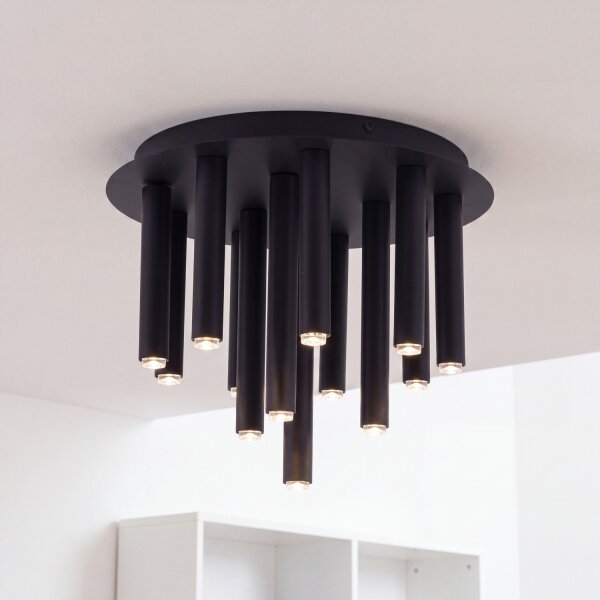 Runde Deckenleuchte Schwarz Loft Zylinder Ø34cm