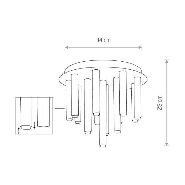 Runde Deckenleuchte Schwarz Loft Zylinder Ø34cm