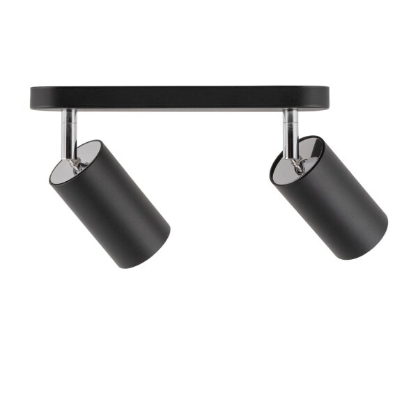Deckenspot in Schwarz 2-flmg