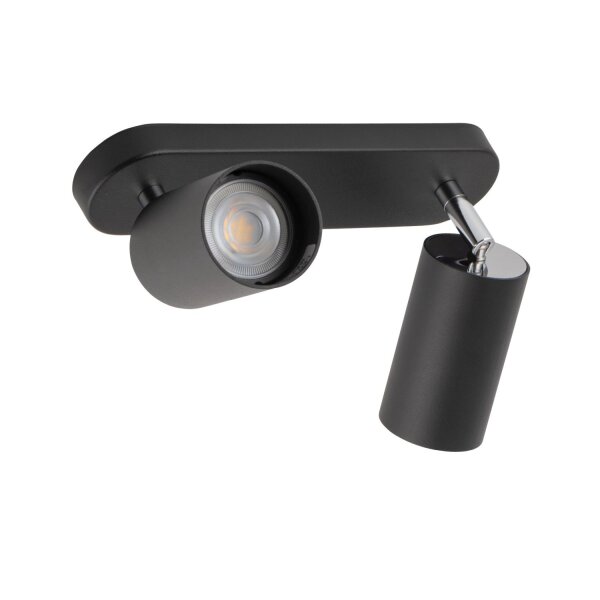 Deckenspot in Schwarz 2-flmg