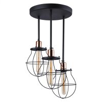Deckenleuchte Schwarz Kupfer Ø 35 cm 3-flammig E27...