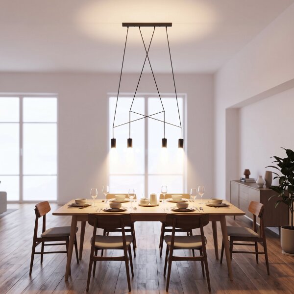 Hängeleuchte IMBRIA Schwarz 4-flmg 35W Lampe