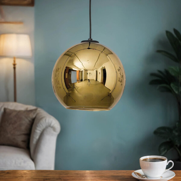 Hängeleuchte Gold Kugel Decke Esstisch Lampe JARA