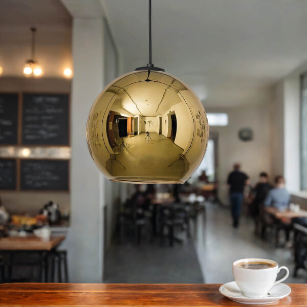 Hängeleuchte Gold Kugel Decke Esstisch Lampe JARA