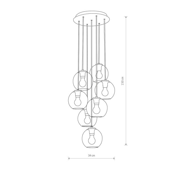 Pendelleuchte Schwarz 7-flmg VINCENTE Lampe