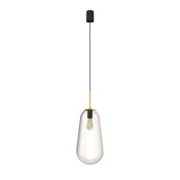 Schwarze Pendelleuchte Metall Glas E27 stilvoll