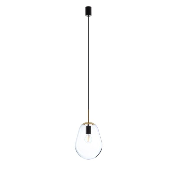 Schwarze Pendelleuchte Metall Glas E27 Modern