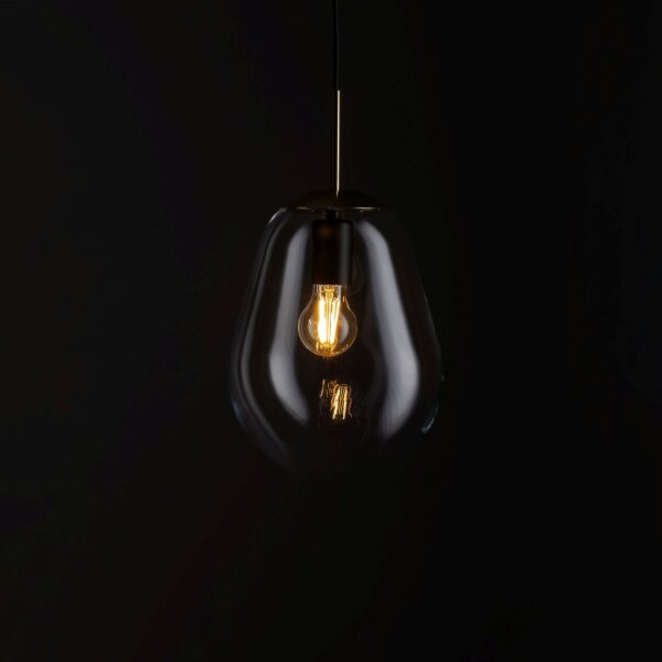 Schwarze Pendelleuchte Metall Glas E27 Modern
