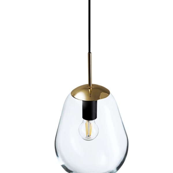 Schwarze Pendelleuchte Metall Glas E27 Modern
