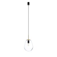 Schwarze Pendelleuchte Metall Glas E27 Modern