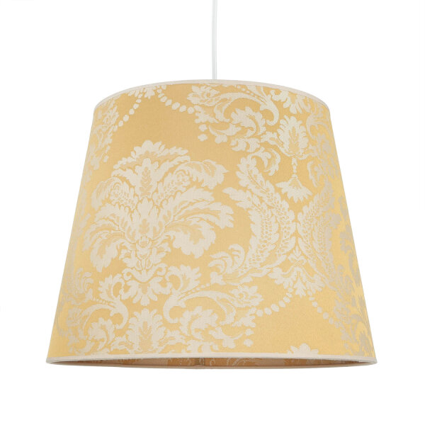 Lampenschirm Gold Stoff Muster E27 Pendelleuchte