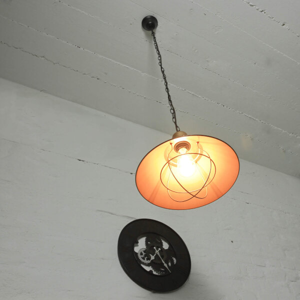 Vintage Hängeleuchte Schwarz Kupfer Industrial Design