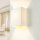 Moderne Wandlampe Stoff Schirm Creme E27 eckig Loft ALICE