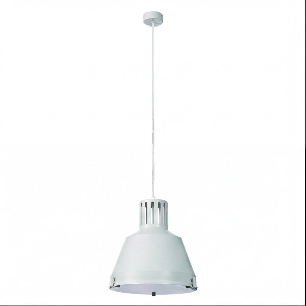 Industrie Hängelampe Weiß Glas Schirm Ø 33 cm