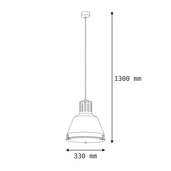 Industrie Hängelampe Weiß Glas Schirm Ø 33 cm